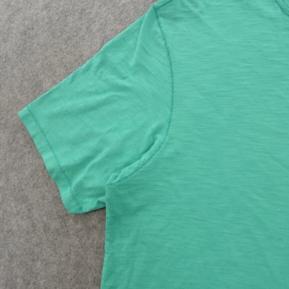 Tommy Bahama Shirt Mens Large Green Crew Neck Short Sleeve Logo Pocket - Picture 3 of 14